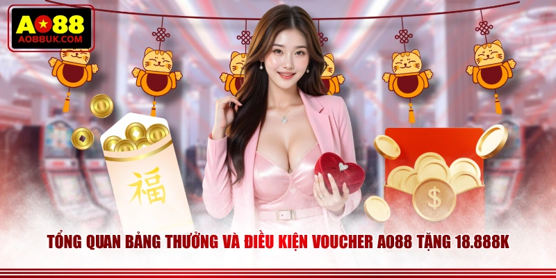 Tổng quan bảng thưởng và điều kiện voucher AO88 tặng 18.888K
